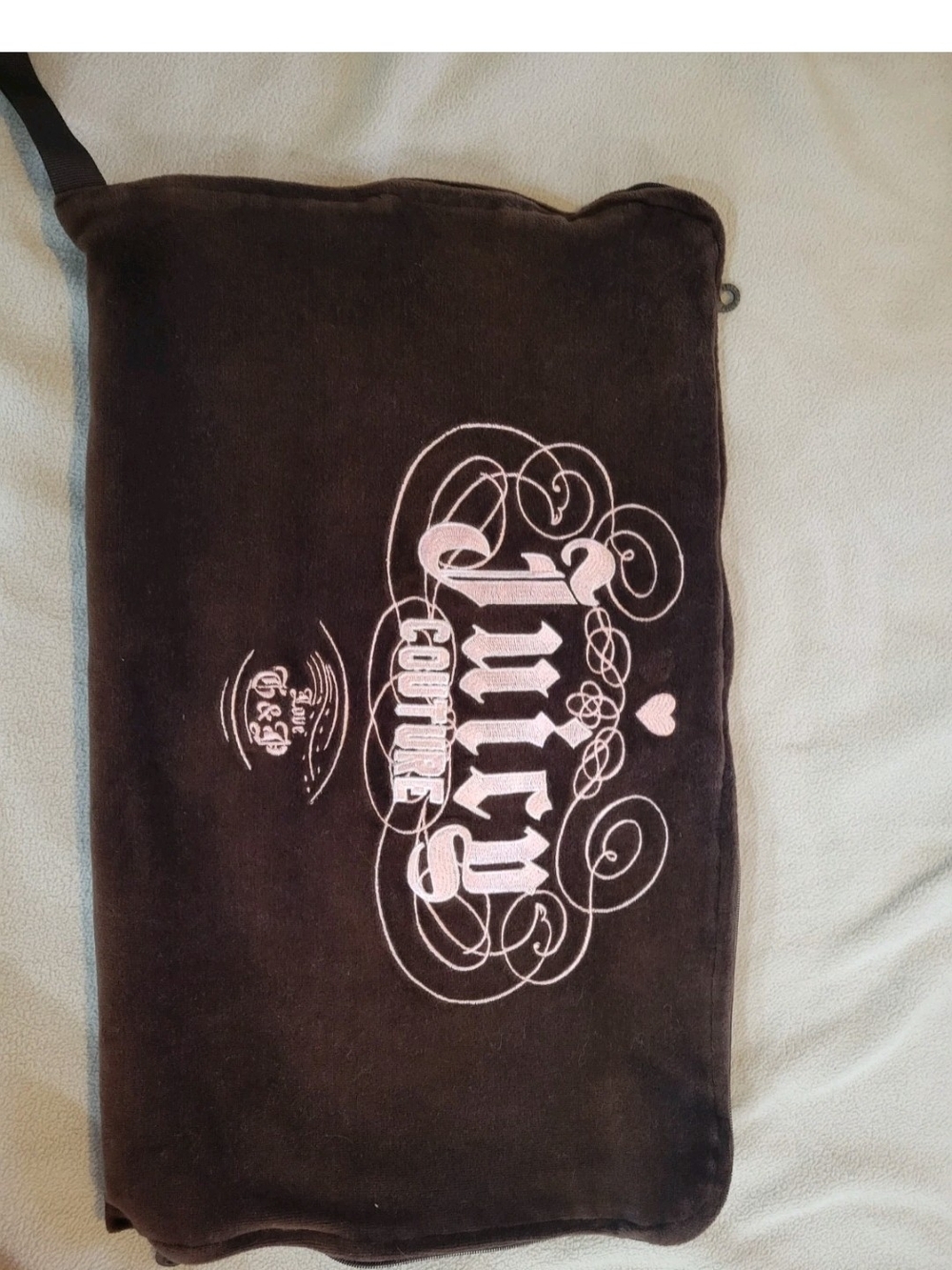 VTG Y2k Juicy Couture Slumber Party/travel Kit Velour Pink & Brown - Picture 8 of 9